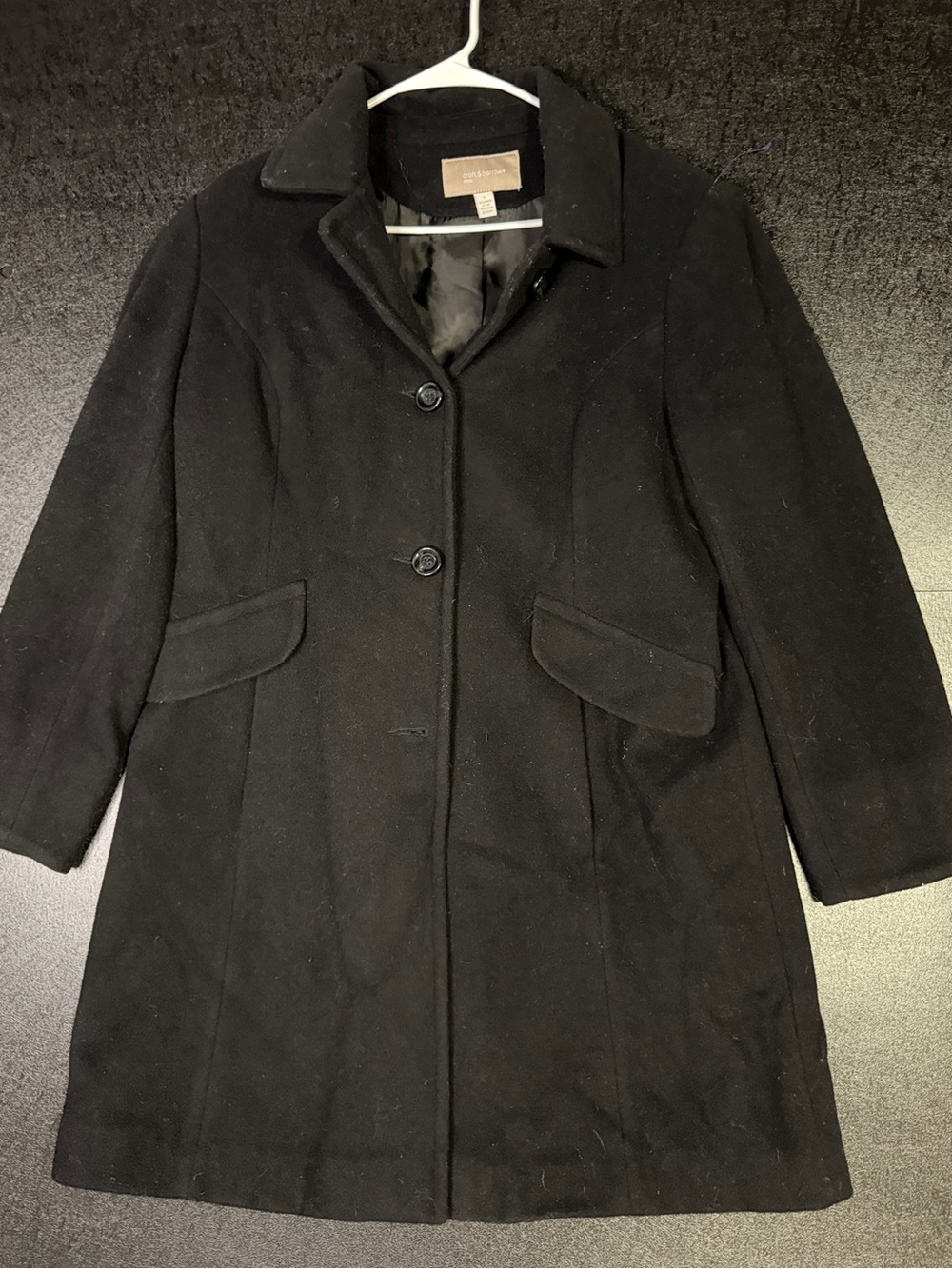 croft & barrow Black Wool Pea Coat